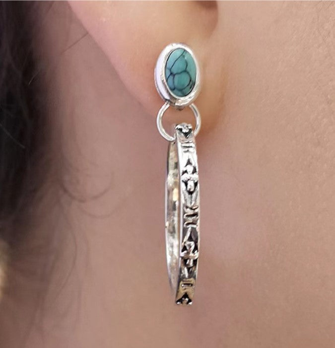 オニクサ | ヴィンテージボヘミアンオニキスピアス