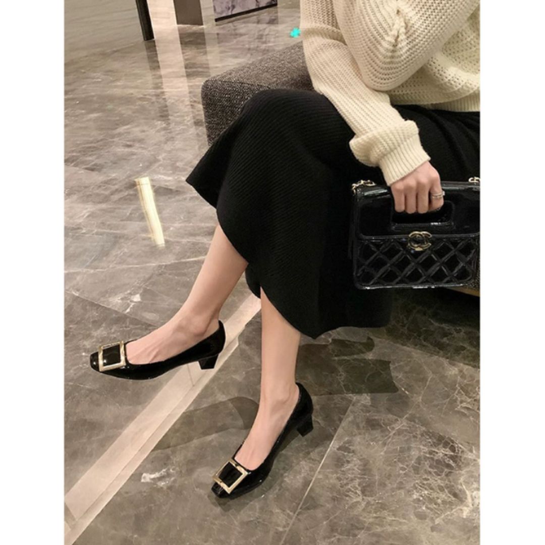 Narella™|ミドルヒール・スクエアトゥのファッショントングサンダル