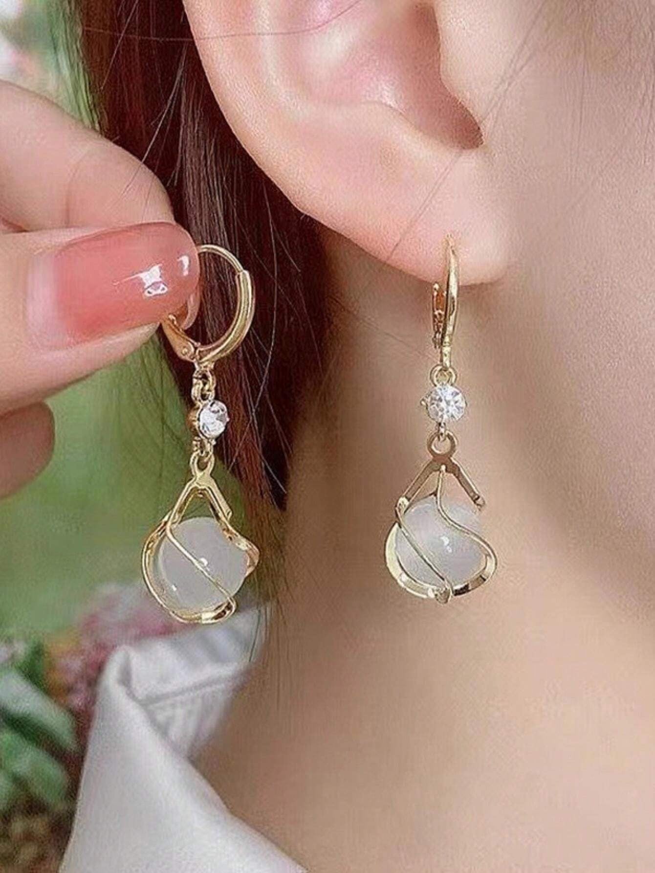 エセル™ - エレガントなパールイヤリング