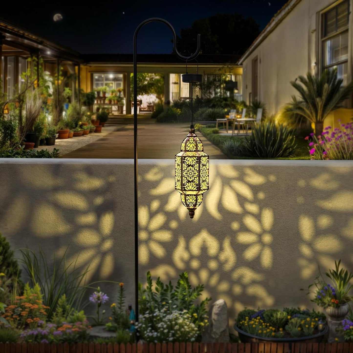 モロッコ風ソーラーランタン 屋外ハンギングライト