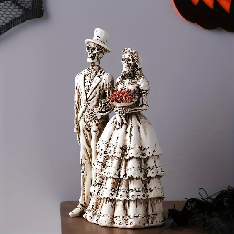 ボヘミアンスタイル製スケルトンカップルフィギュア – デコレーション＆ホリデーテーマ