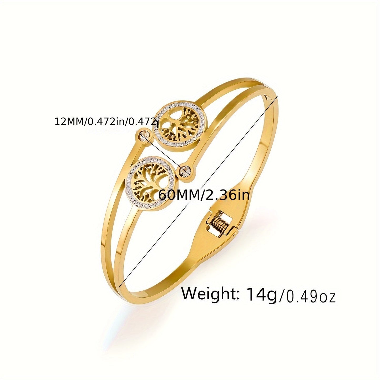 ハナ | ラインストーンツリー カフブレスレット