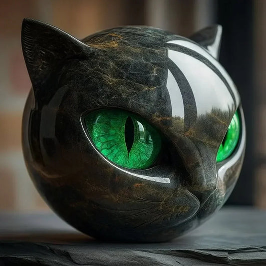 「ジックスチャーム － 神秘的な黒猫の頭像」