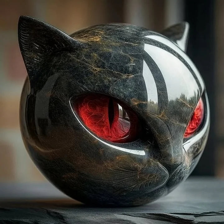 「ジックスチャーム － 神秘的な黒猫の頭像」