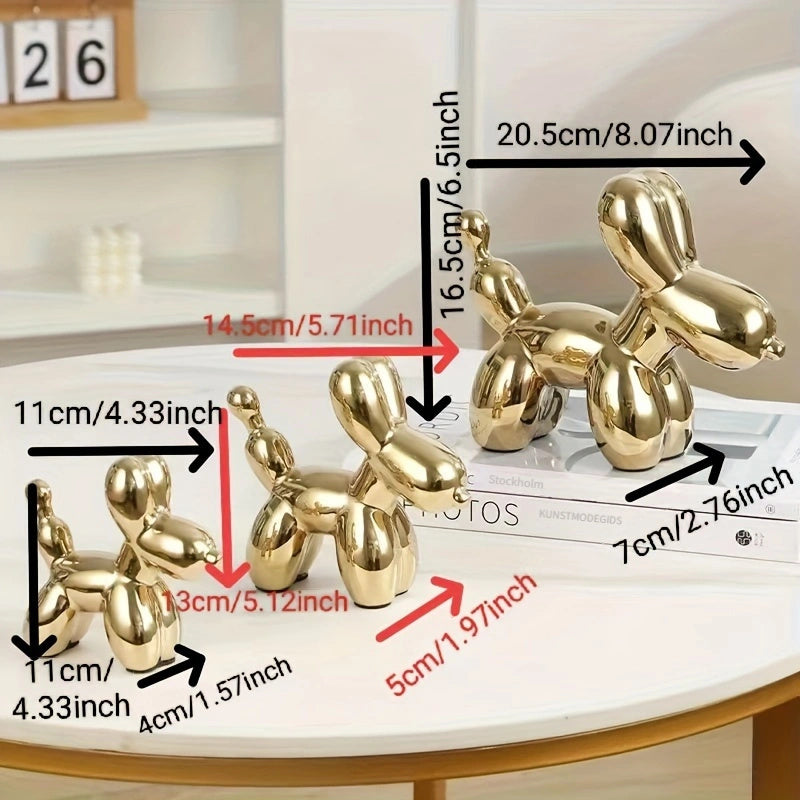 セラミックのバルーン犬の置物 – デコレーション＆クリスマスギフト