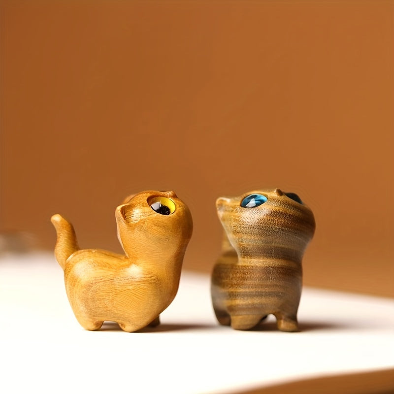 木製ハンドメイド猫の置物 – デコレーション＆ギフト