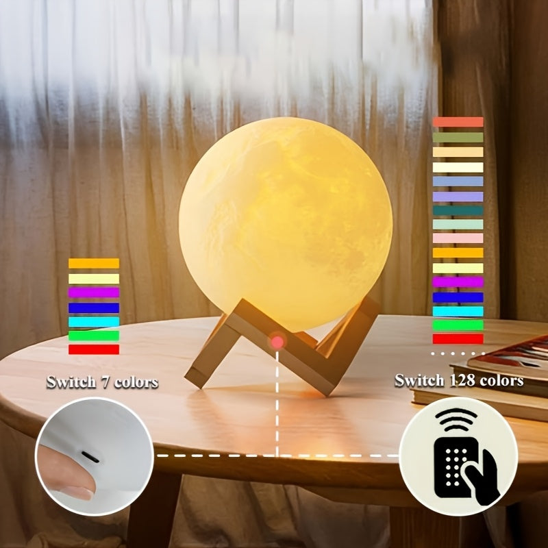 スマートリモコン ムーンランプ 128色 タッチ操作 ナイトライト