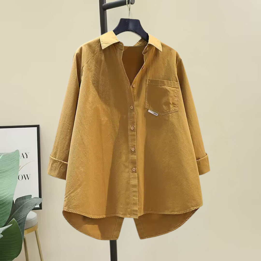 カジュアル プレーン スリット シャツ