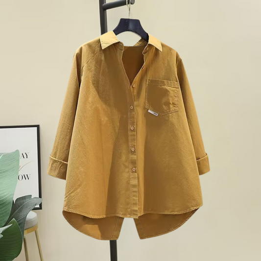 カジュアル プレーン スリット シャツ