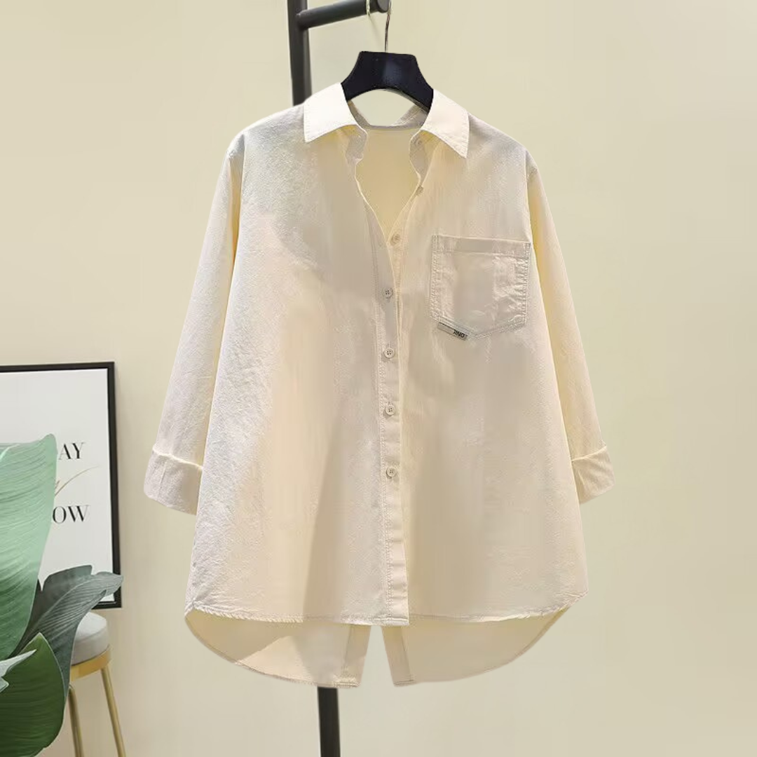 カジュアル プレーン スリット シャツ