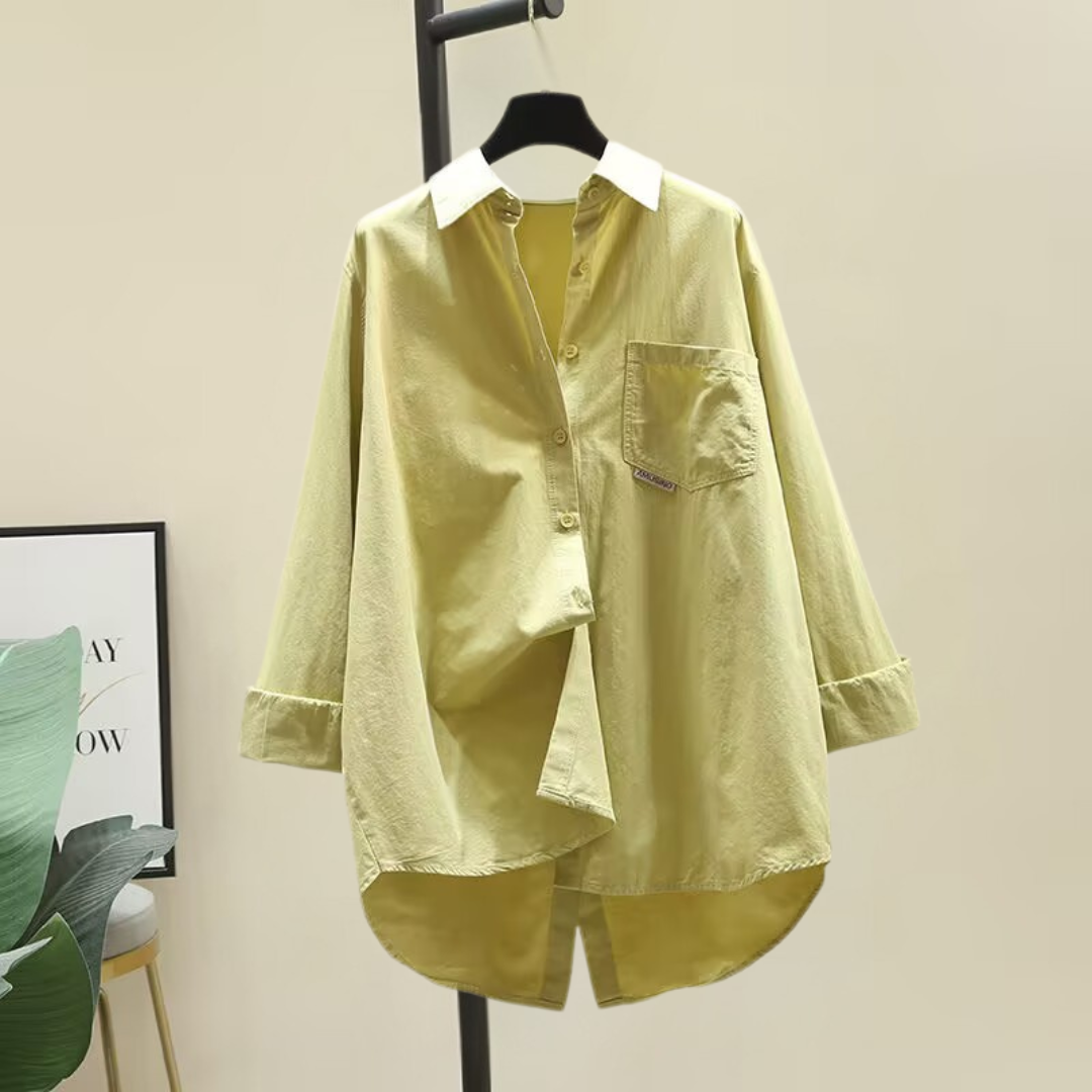 カジュアル プレーン スリット シャツ