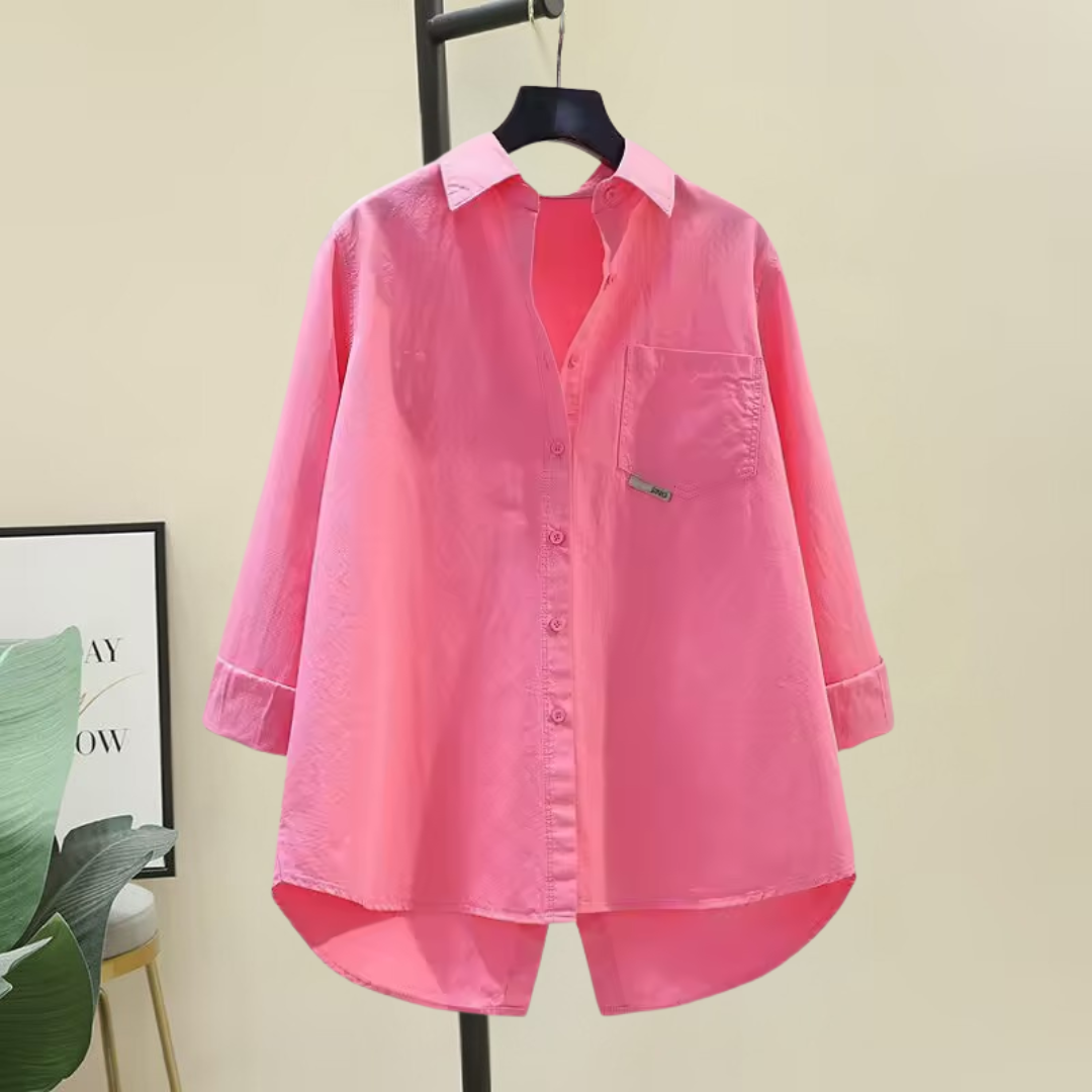 カジュアル プレーン スリット シャツ