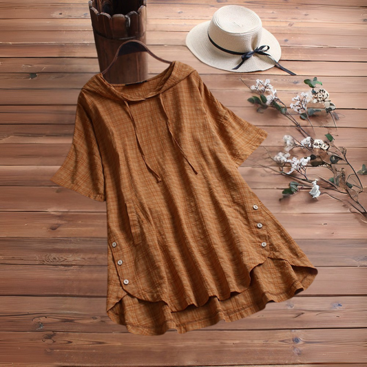 ロングコットンとリネンの夏用シャツ