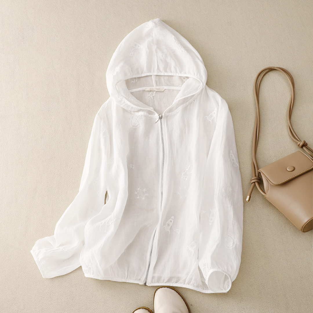 ロングスリーブ カジュアル フード付きブラウス