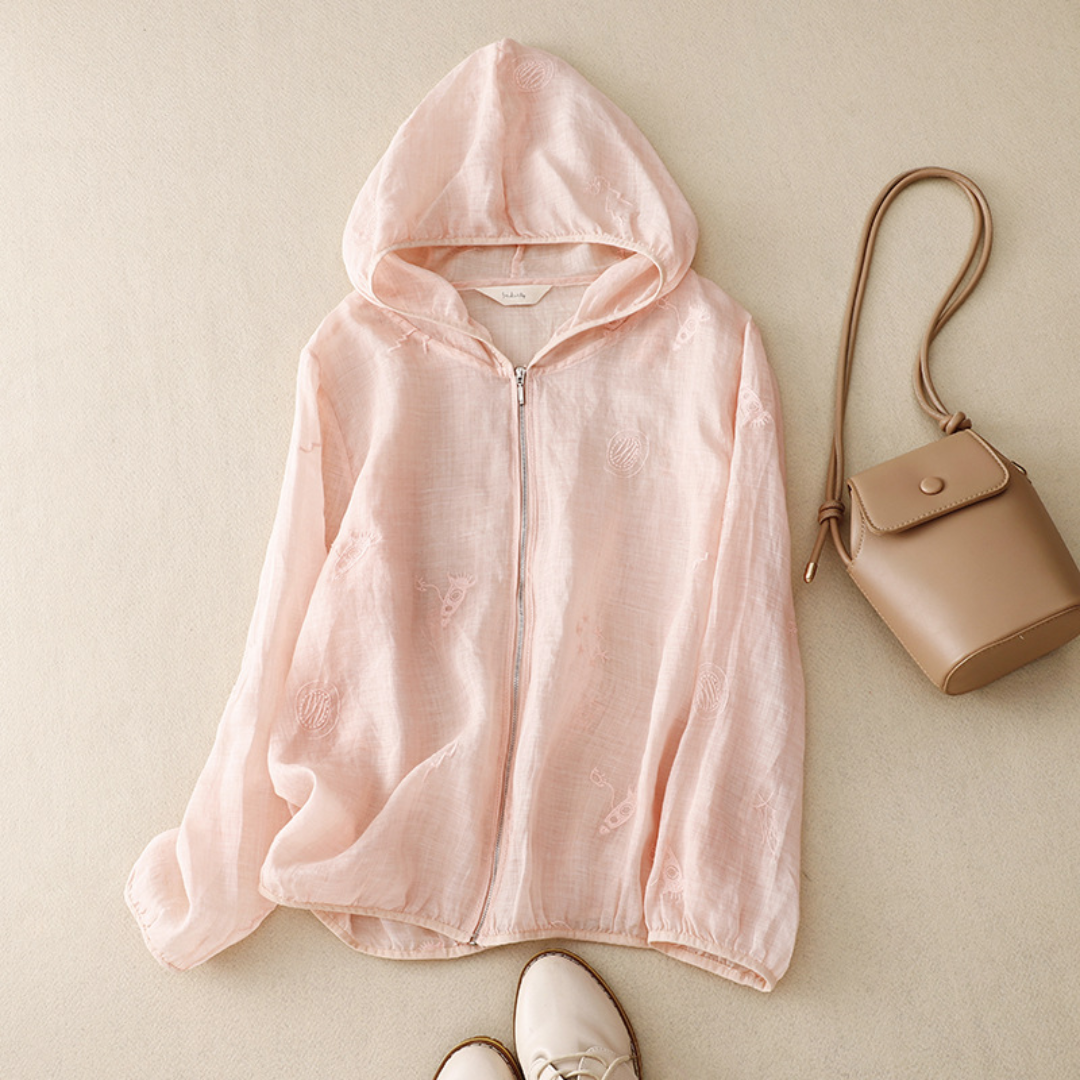 ロングスリーブ カジュアル フード付きブラウス