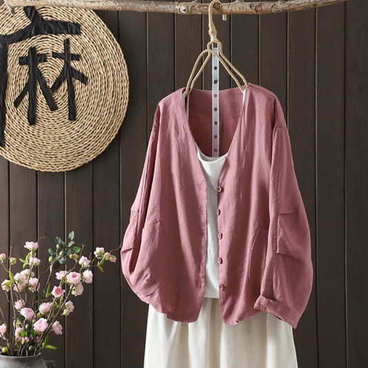 長袖無地カーディガン