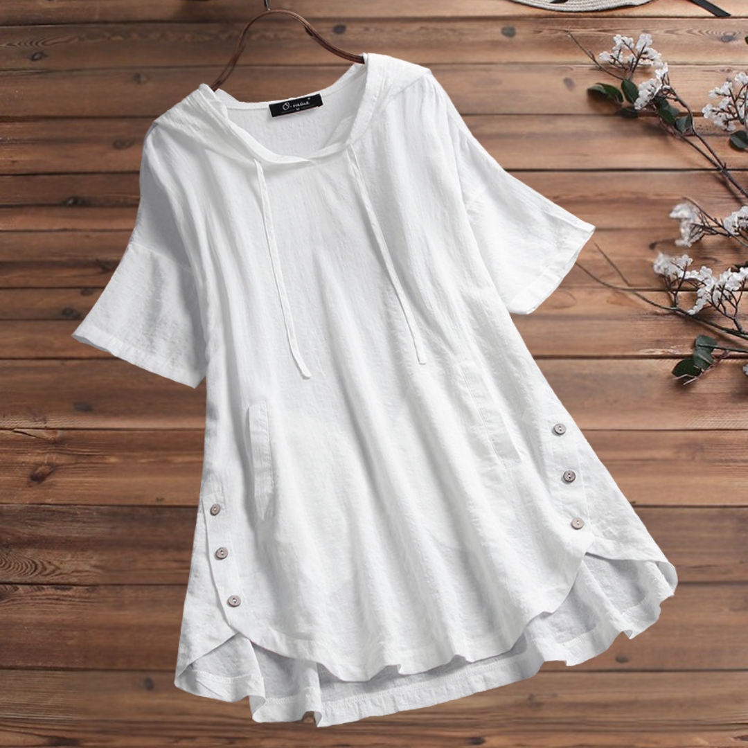 ロングコットンとリネンの夏用シャツ