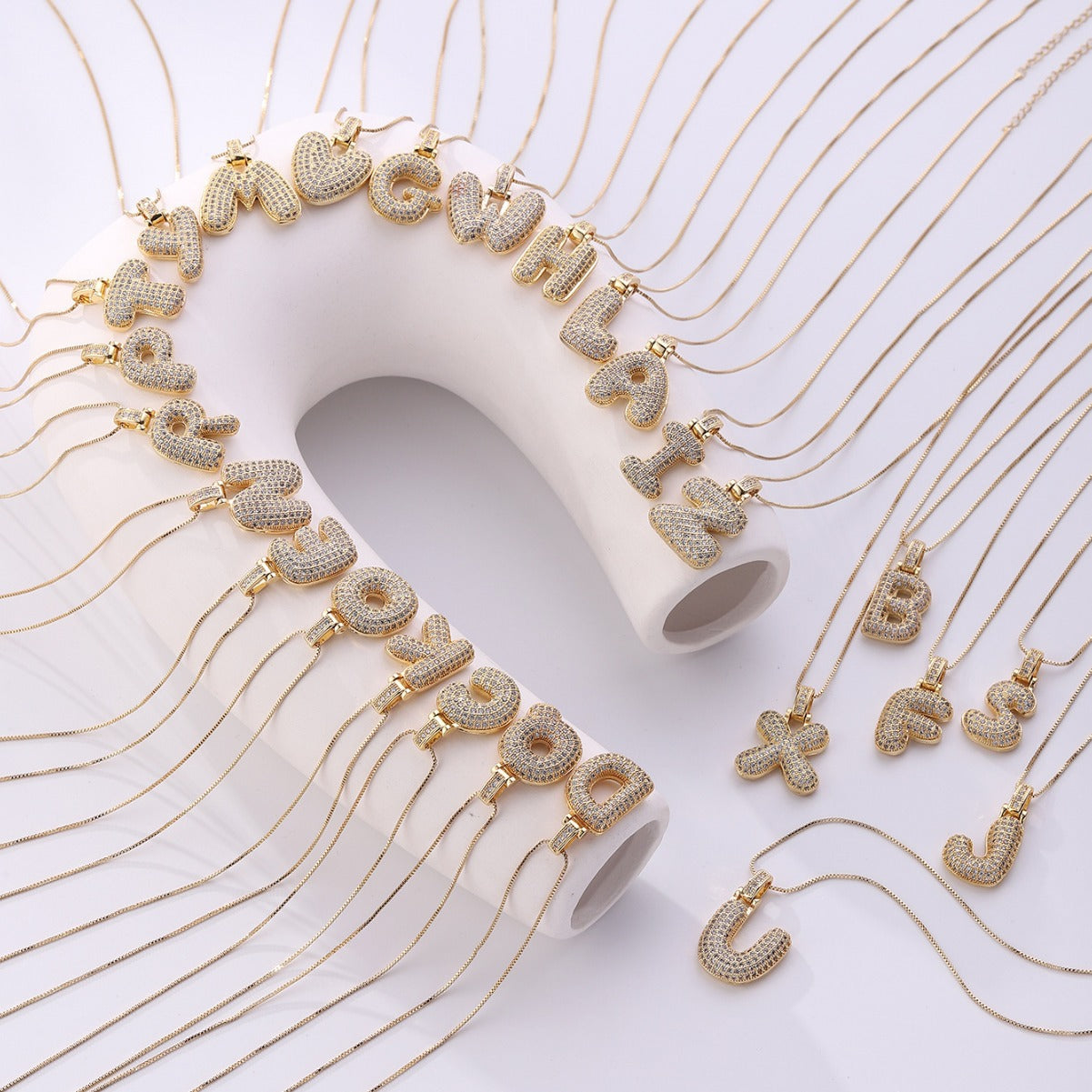 ヒップホップスタイル 26個の英字アルファベットペンダント