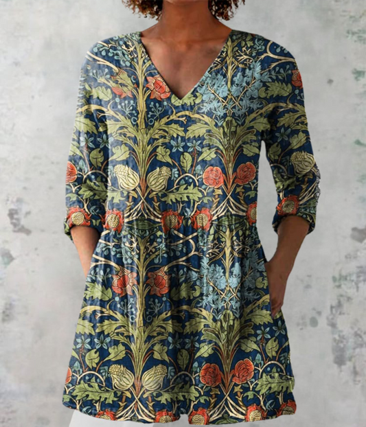 緩やかなドレス、フラワーフォレスト