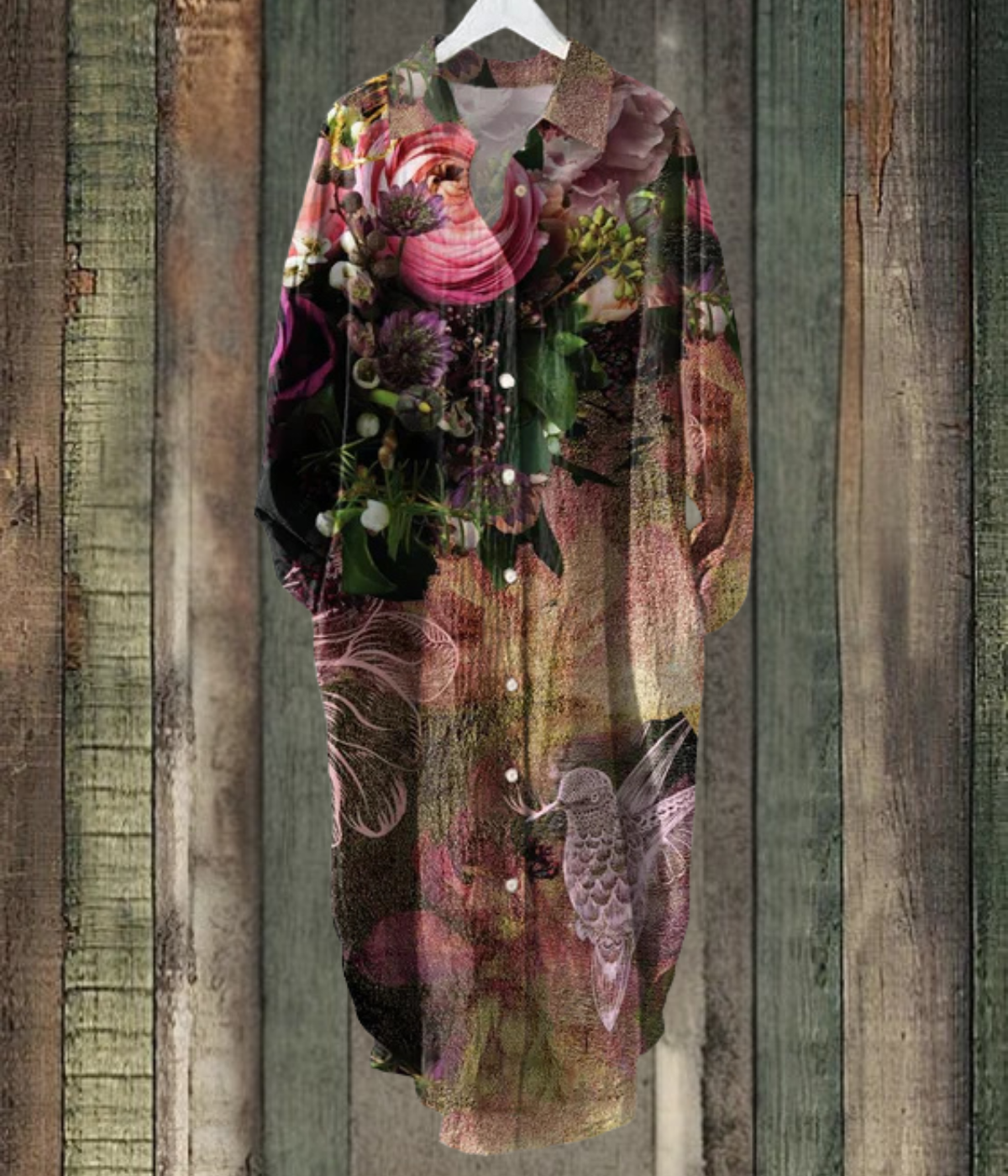 ドリーミーな花柄ルーズミディドレス