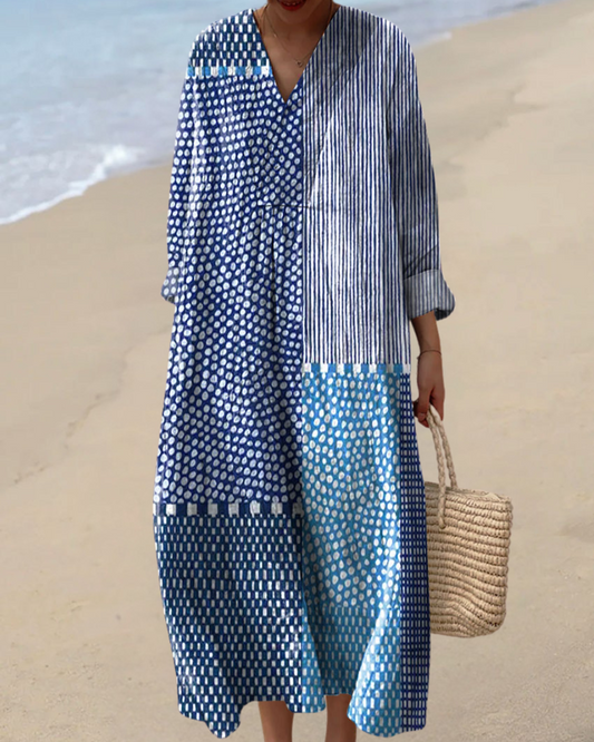 Cozy Printed Dress with Soft Texture