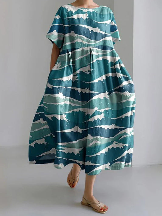 海柄のワイドドレス