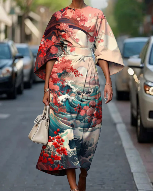 和柄オリジナルプリントドレス