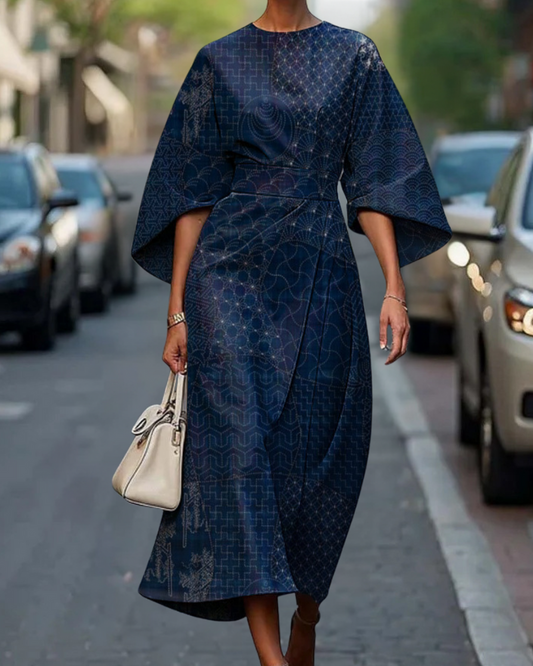 宇宙柄のエレガントなドレス