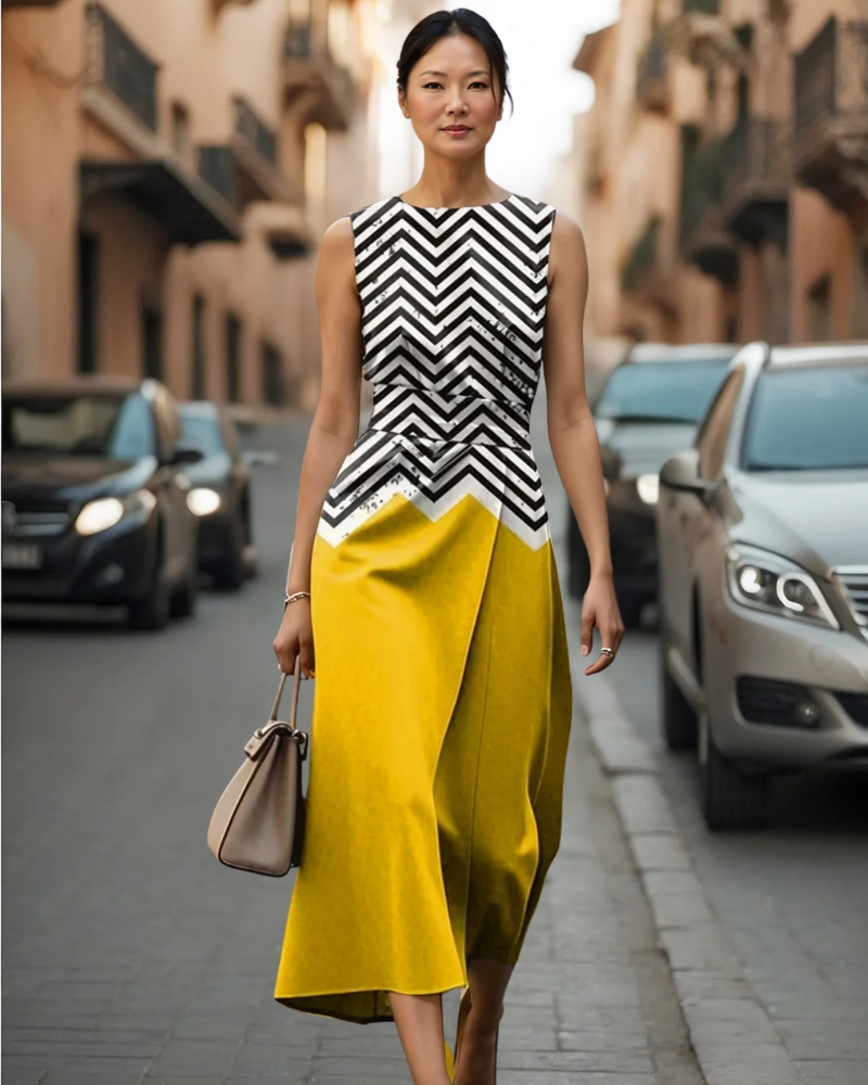 女性用アートプリントドレス