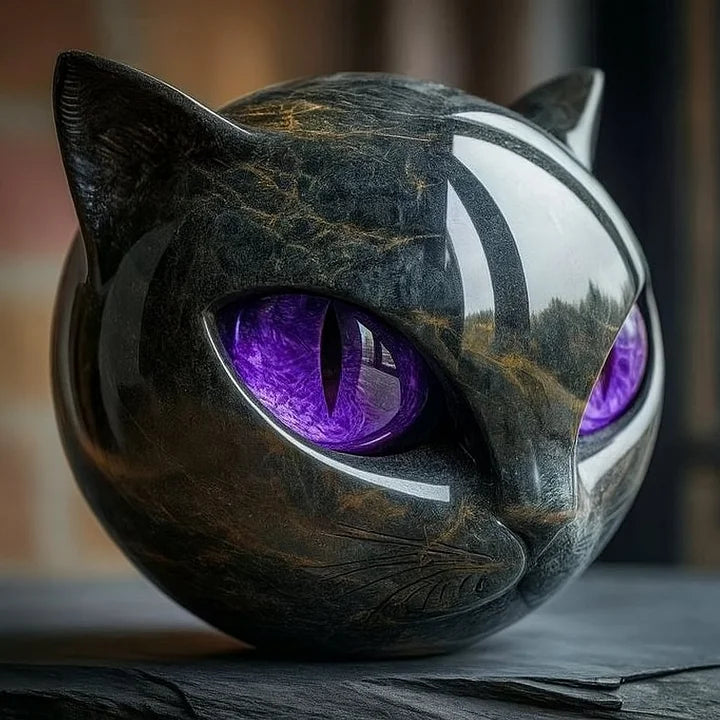 「ジックスチャーム － 神秘的な黒猫の頭像」