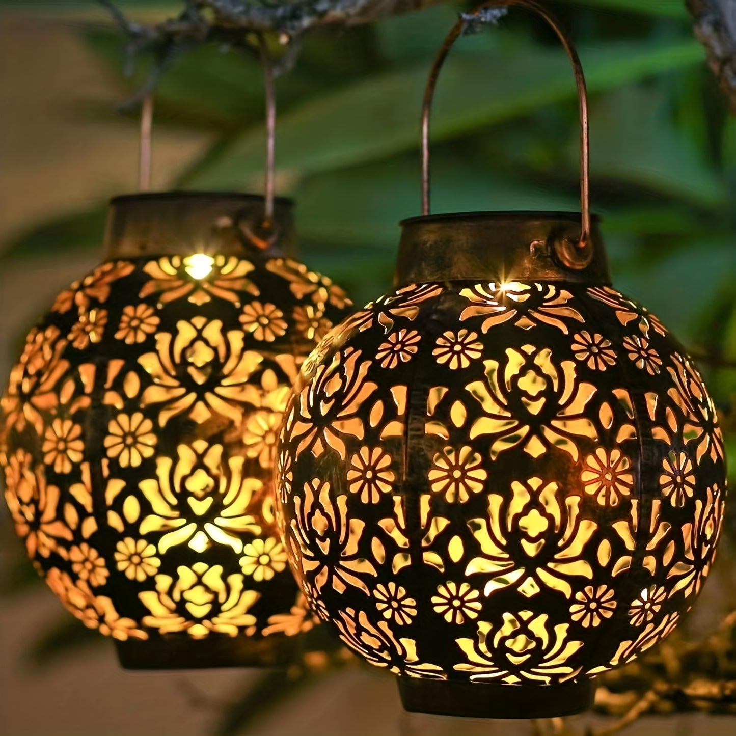ソーラーLEDハンギングランタン モロッコ風 ガーデンライ