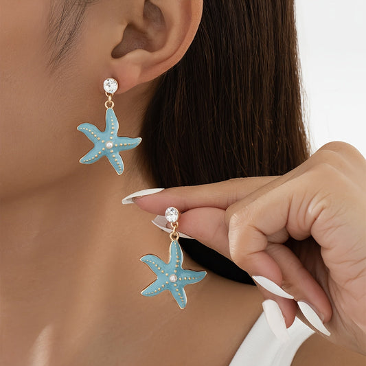 ヒトデのエナメルイヤリング