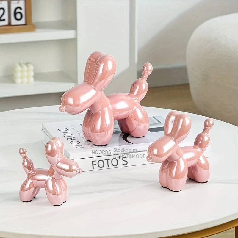 セラミックのバルーン犬の置物 – デコレーション＆クリスマスギフト