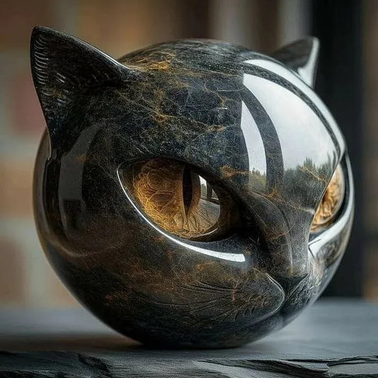 「ジックスチャーム － 神秘的な黒猫の頭像」