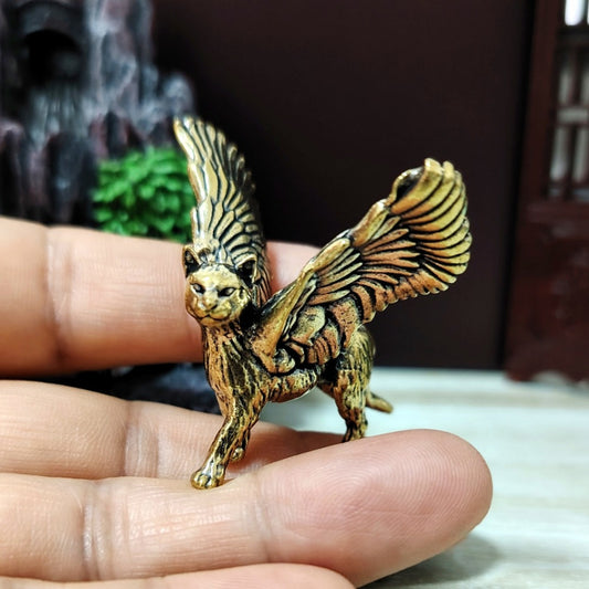 ヴィンテージゴールドウィング飛行猫フィギュア – 装飾用＆ギフト用