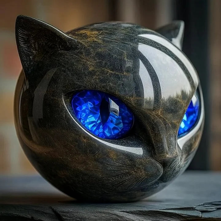 「ジックスチャーム － 神秘的な黒猫の頭像」